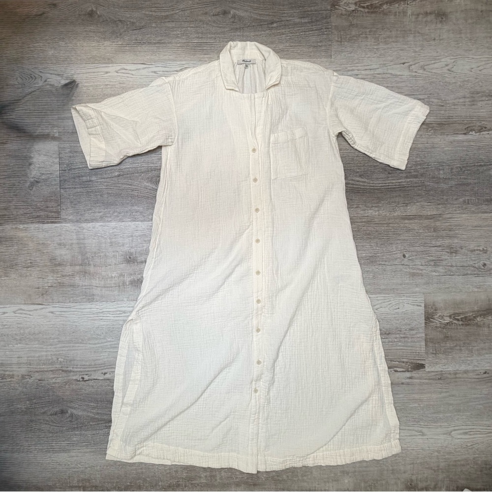 Madewell Lightestspun Cover-Up Maxi Shirtdress Women’s size XXS Lighthouse - Picture 4 of 14